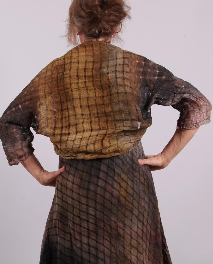 'semi-sheer joy' distressed painted airy long dress