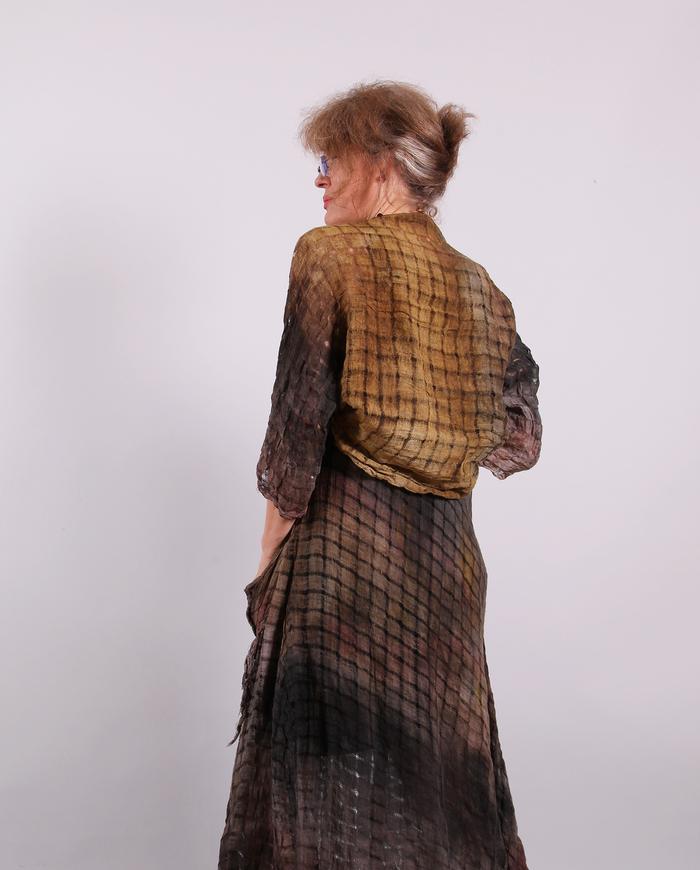 'semi-sheer joy' distressed painted airy long dress