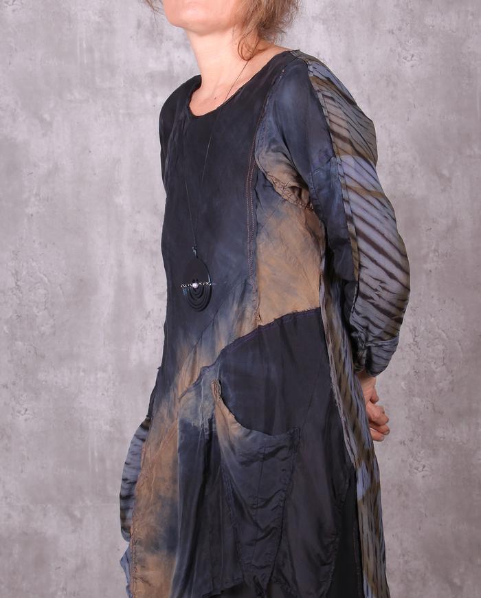 'wrapped in half-shades' silk tunic