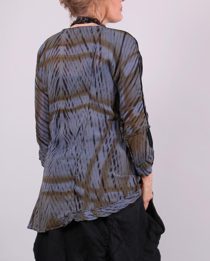 'wrapped in half-shades' silk tunic