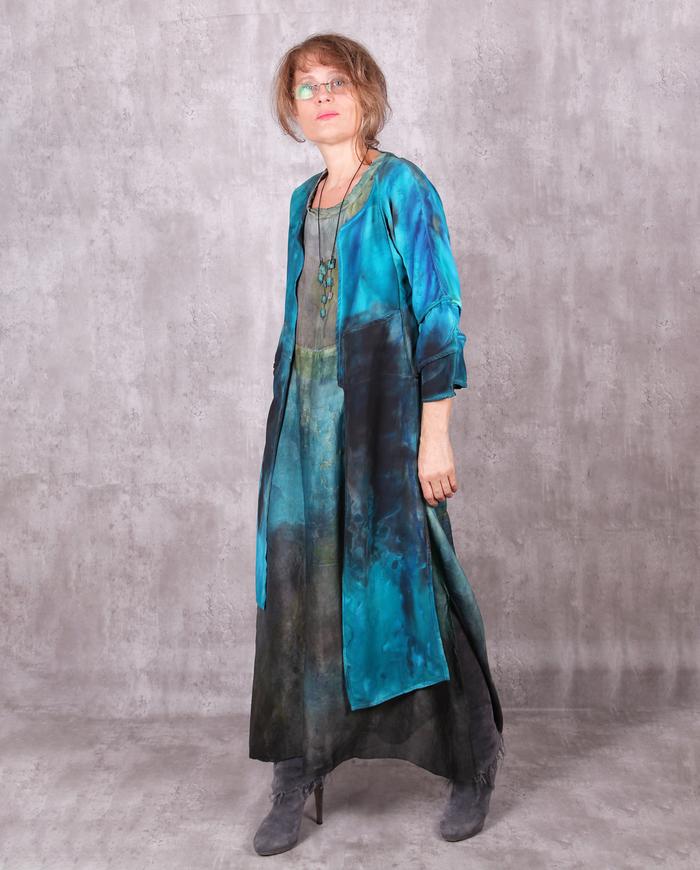'going with the wind' weightless silk maxi dress