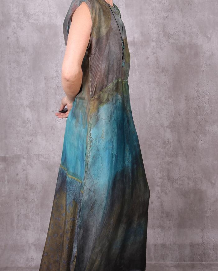 'going with the wind' weightless silk maxi dress