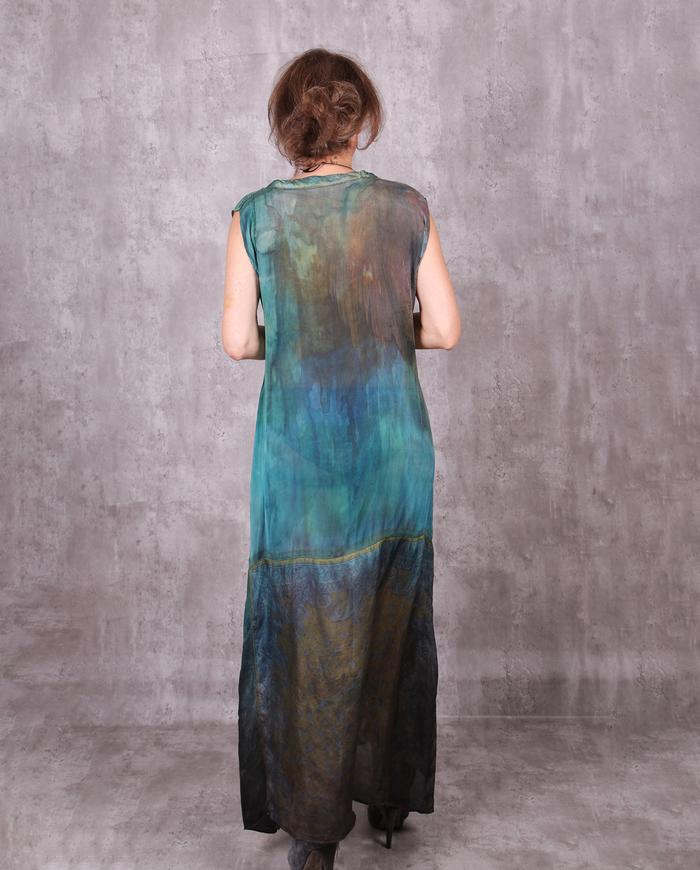 'going with the wind' weightless silk maxi dress