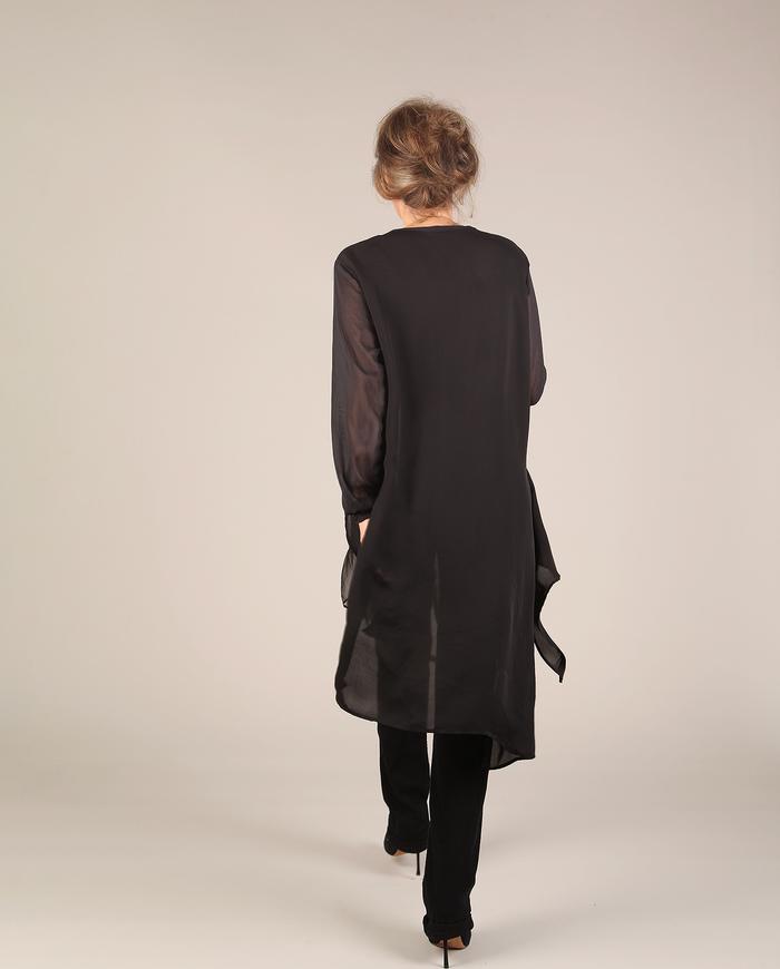 'easy on' double layer black silk tunic