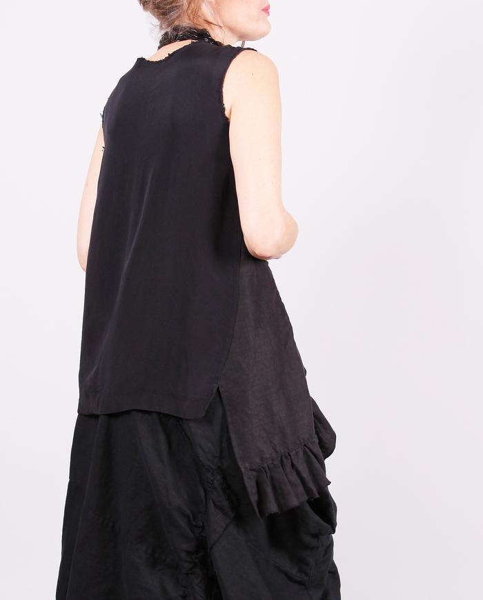 'my ruffled side' asymmetrical black top