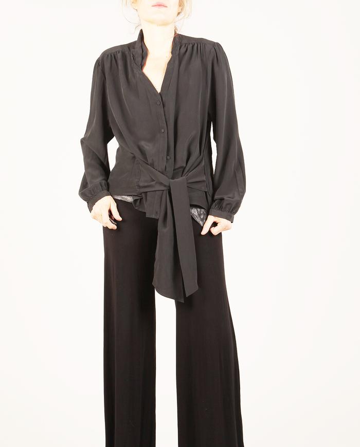 'an open window' versatile black silk one size blouse