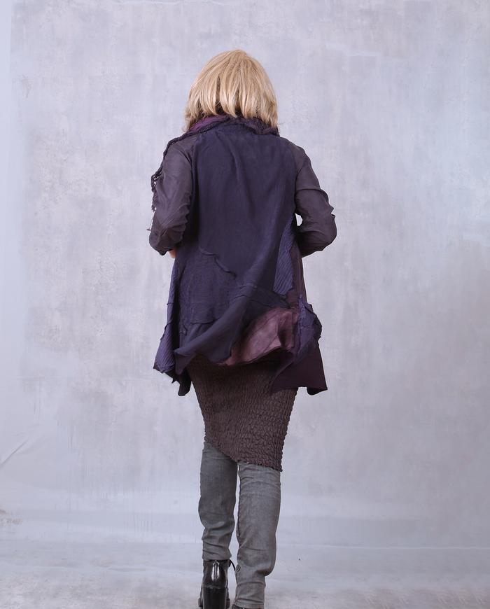 'a box of grapes' detailed purple art jacket