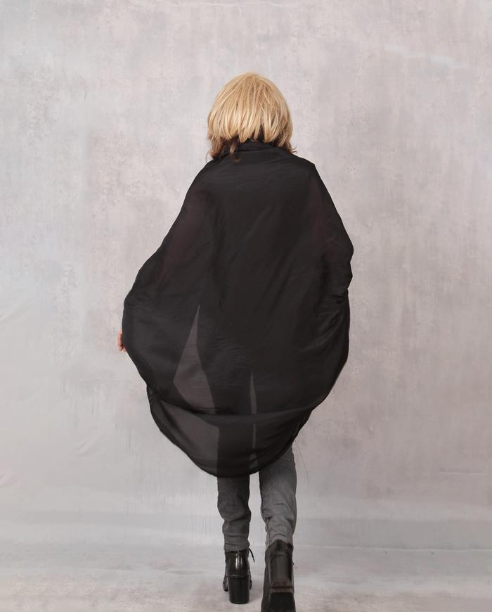 'wrap, layer and fly' one size black silk cocoon jacket