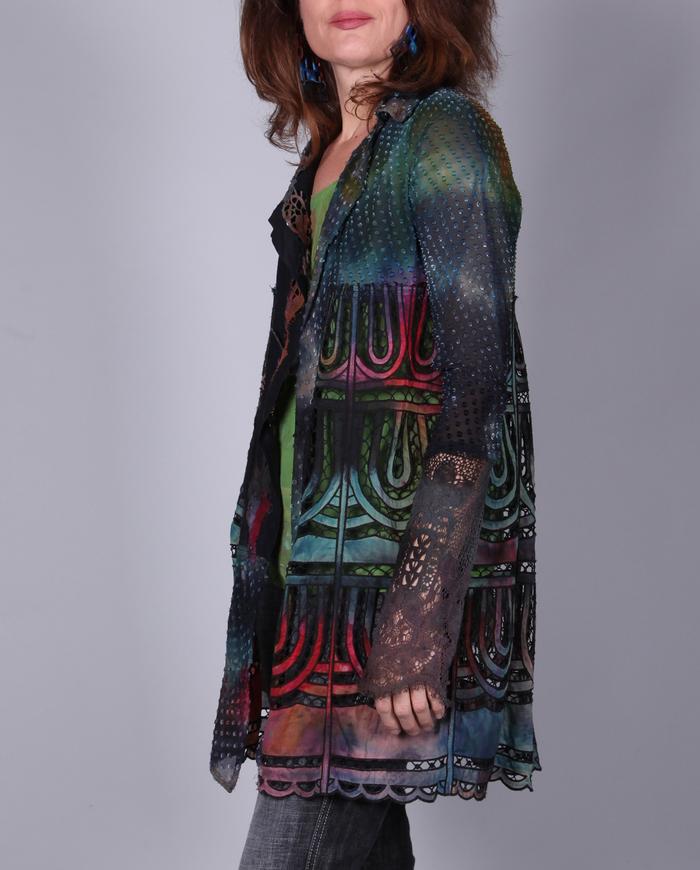 'stained glass' lacy couture kaftan
