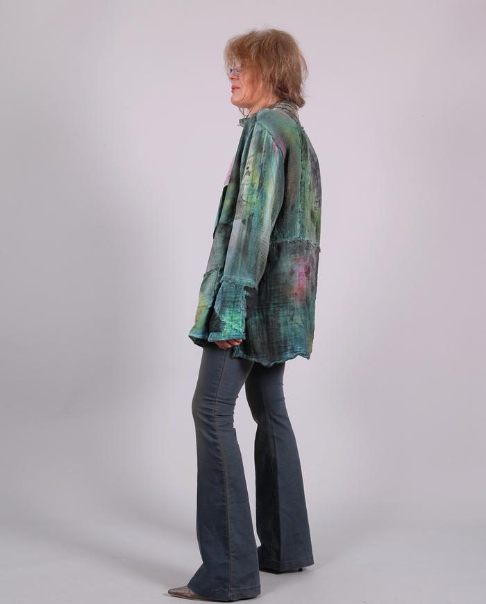 'vacation stories' cotton gauze wearable painting jacket