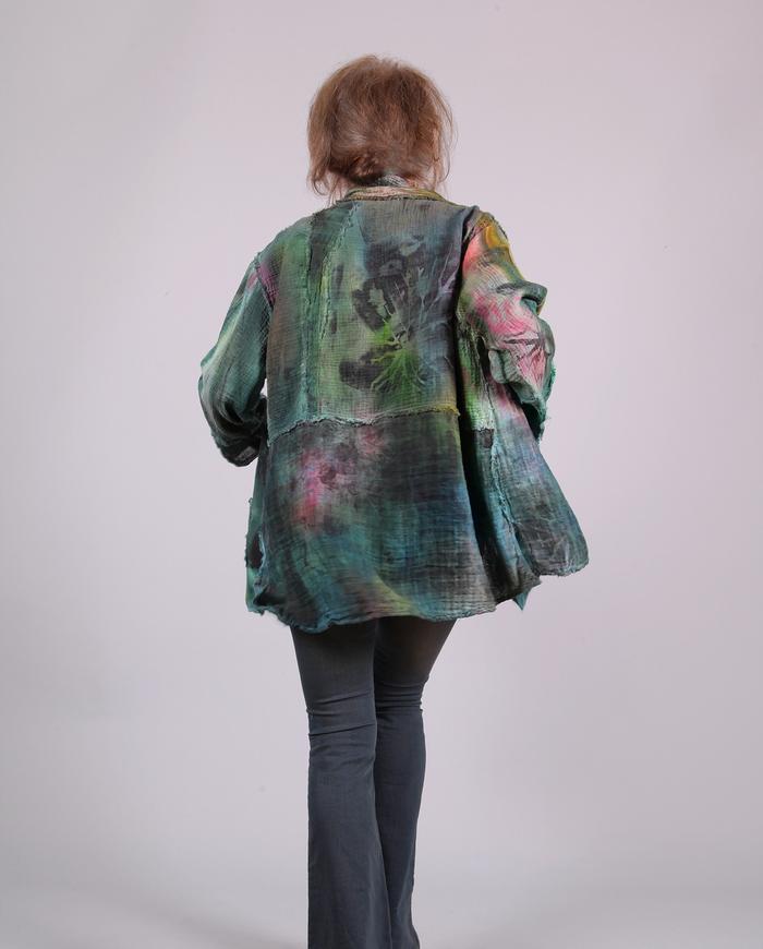 'vacation stories' cotton gauze wearable painting jacket