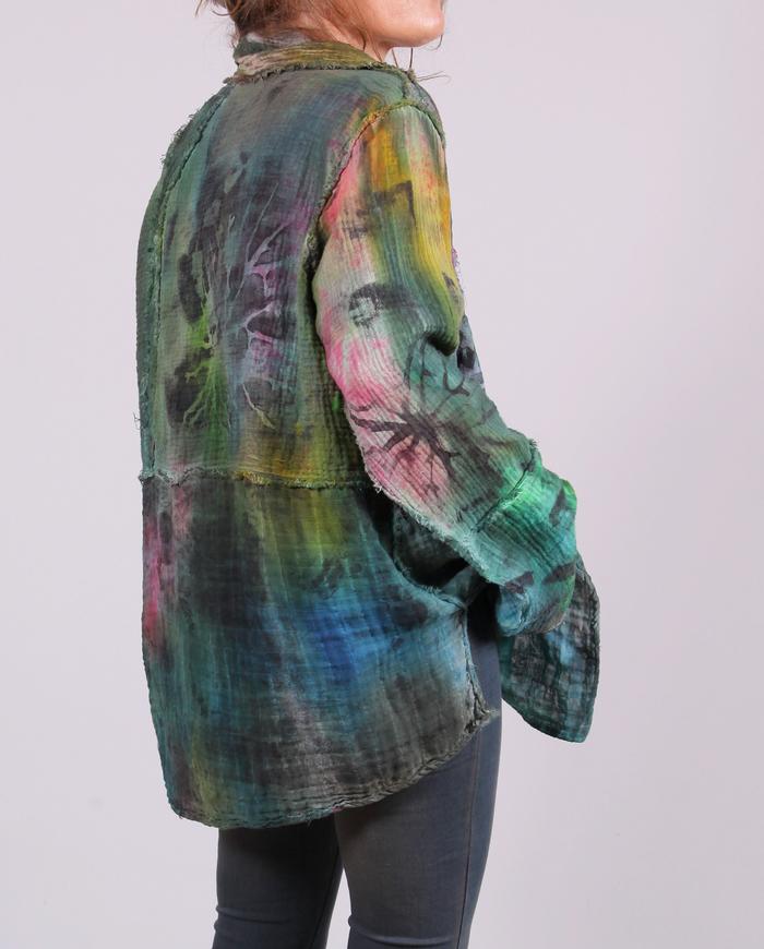 'vacation stories' cotton gauze wearable painting jacket