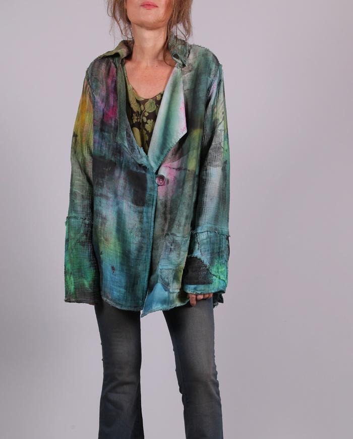 'vacation stories' cotton gauze wearable painting jacket