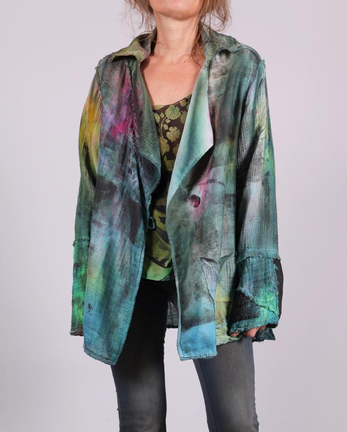 'vacation stories' cotton gauze wearable painting jacket