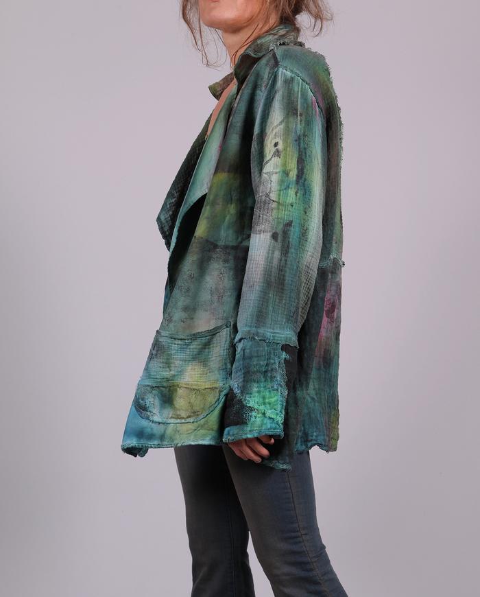 'vacation stories' cotton gauze wearable painting jacket