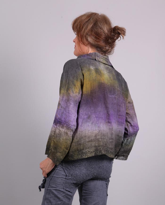 'linen and lace' ombre reversible Irish linen blouse