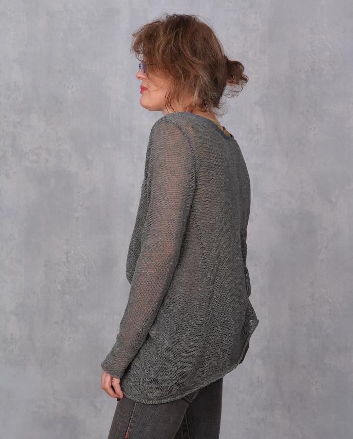 'sculptural layers' knit open sweater