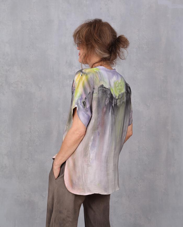 'in a watercolor mood' silk crepe top