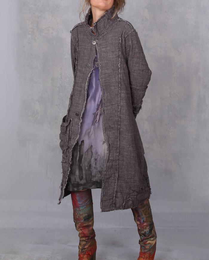 'full reverse' textured lagenlook coat