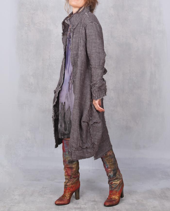 'full reverse' textured lagenlook coat