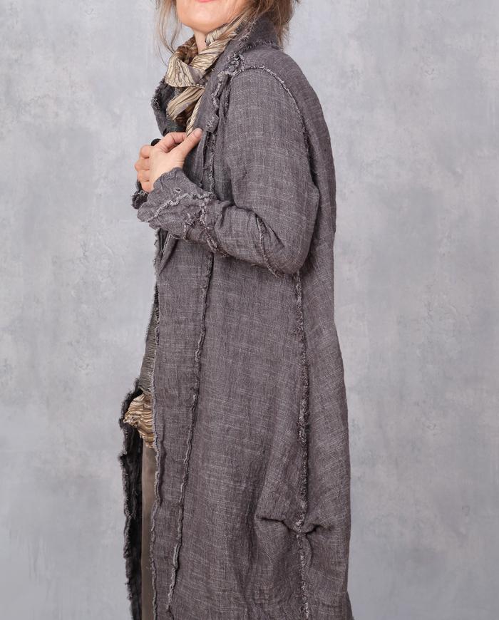 'full reverse' textured lagenlook coat