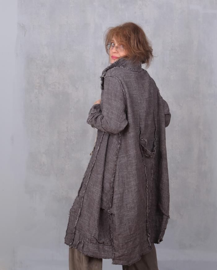 'full reverse' textured lagenlook coat