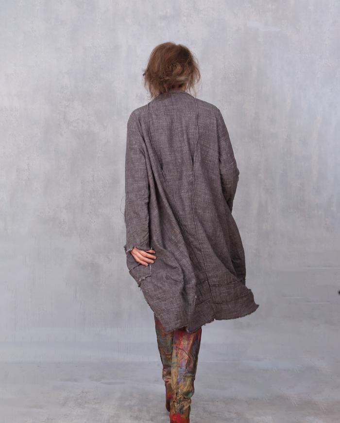 'full reverse' textured lagenlook coat