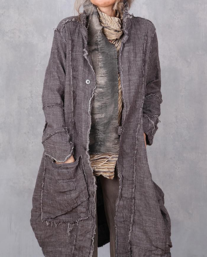 'full reverse' textured lagenlook coat
