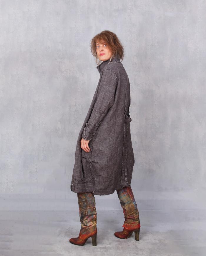 'full reverse' textured lagenlook coat