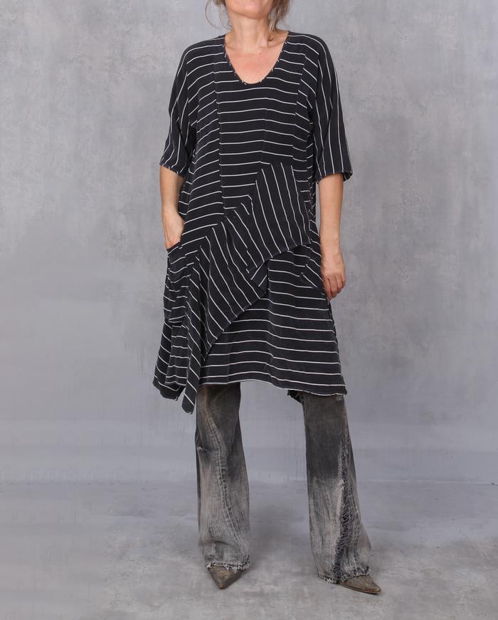 'stripes at play' artsy crepe tunic/dress