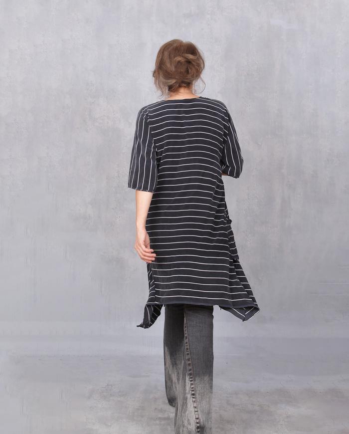 'stripes at play' artsy crepe tunic/dress