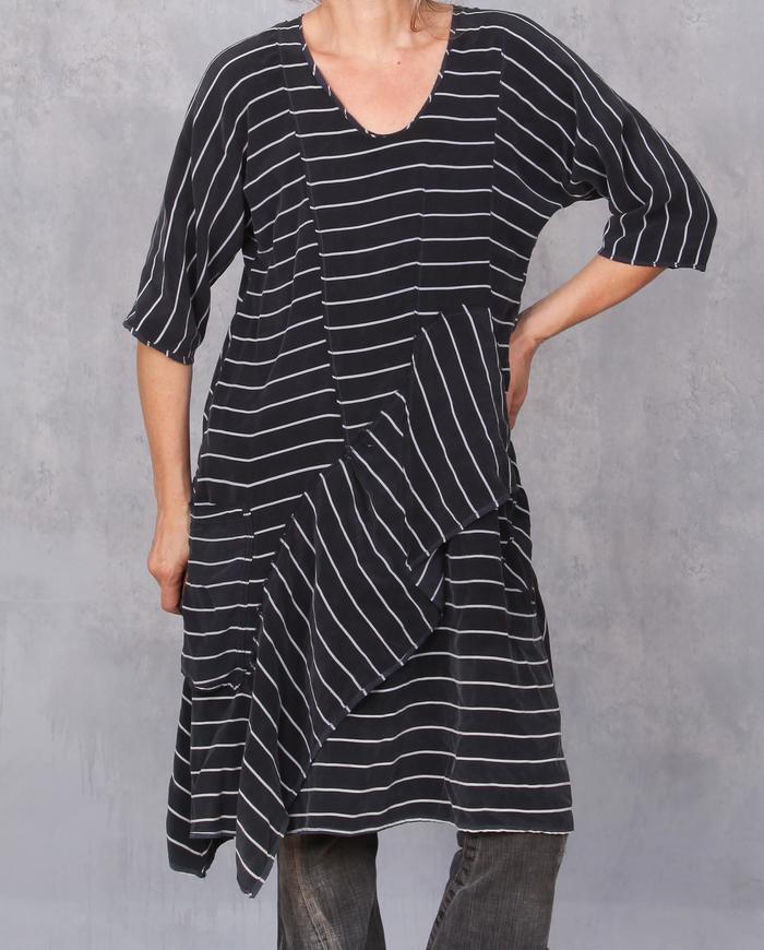 'stripes at play' artsy crepe tunic/dress
