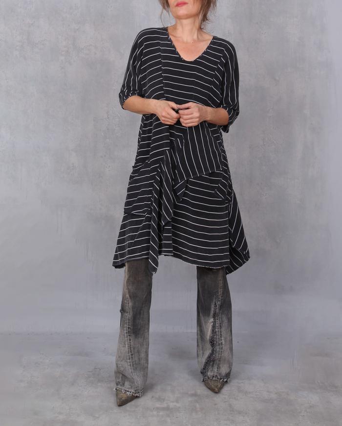 'stripes at play' artsy crepe tunic/dress