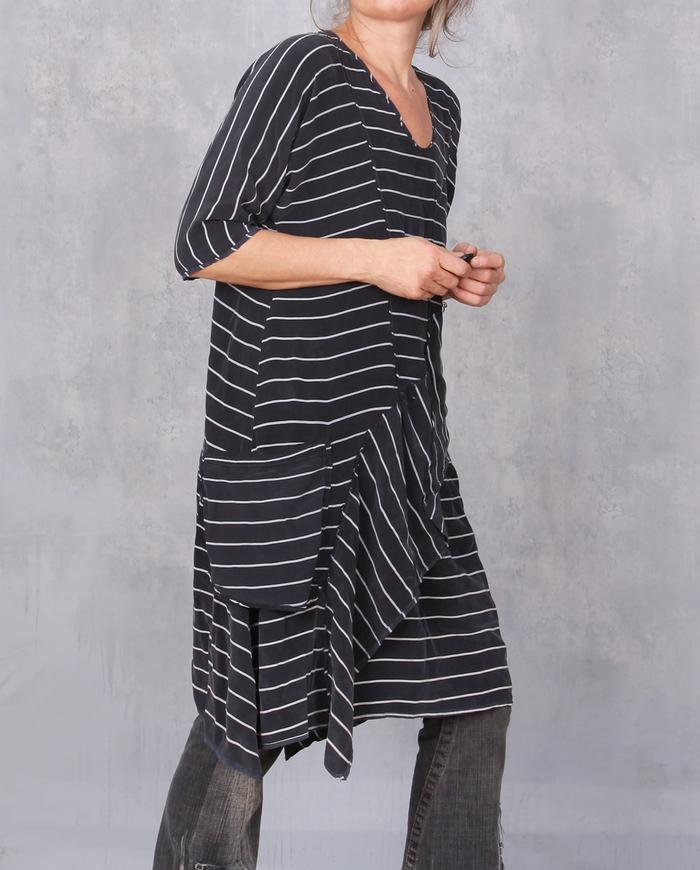'stripes at play' artsy crepe tunic/dress