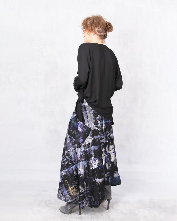 'stretch me an A' hand-painted maxi skirt