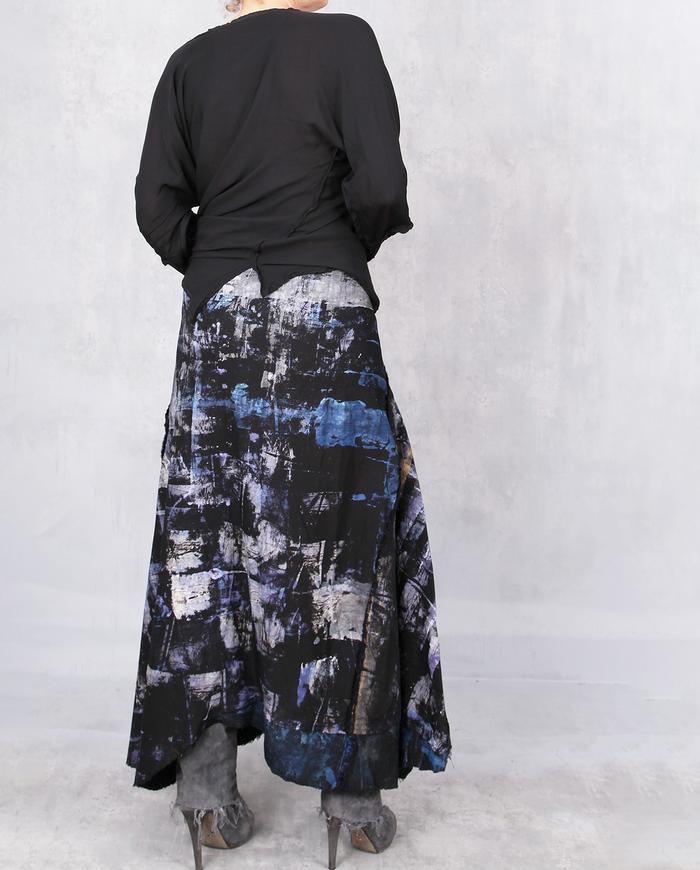 'stretch me an A' hand-painted maxi skirt