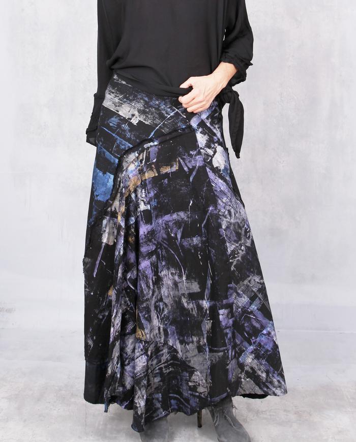 'stretch me an A' hand-painted maxi skirt