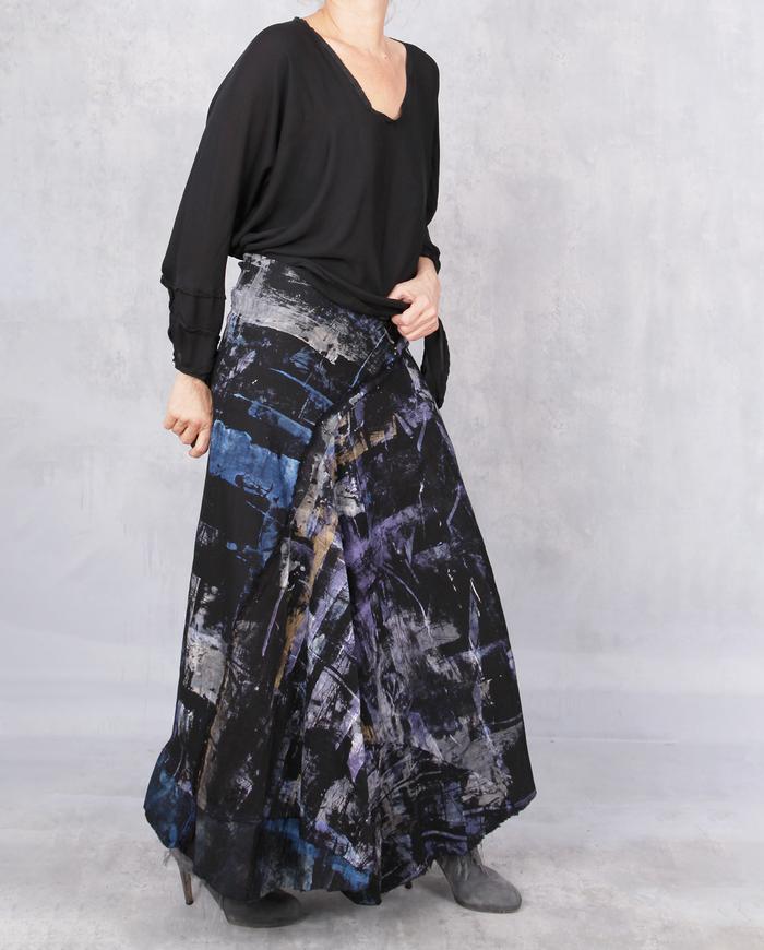 'stretch me an A' hand-painted maxi skirt