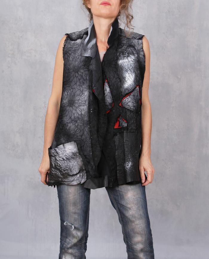 'flowers on ice' textured modern vest