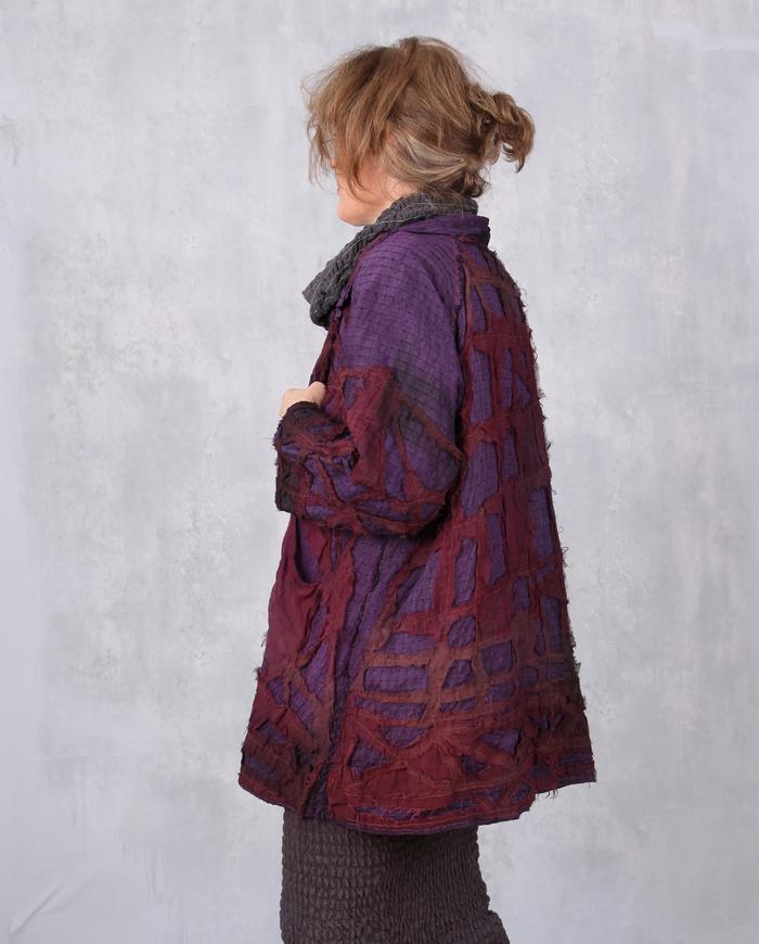 'purple stained glass' roomy silk jacket