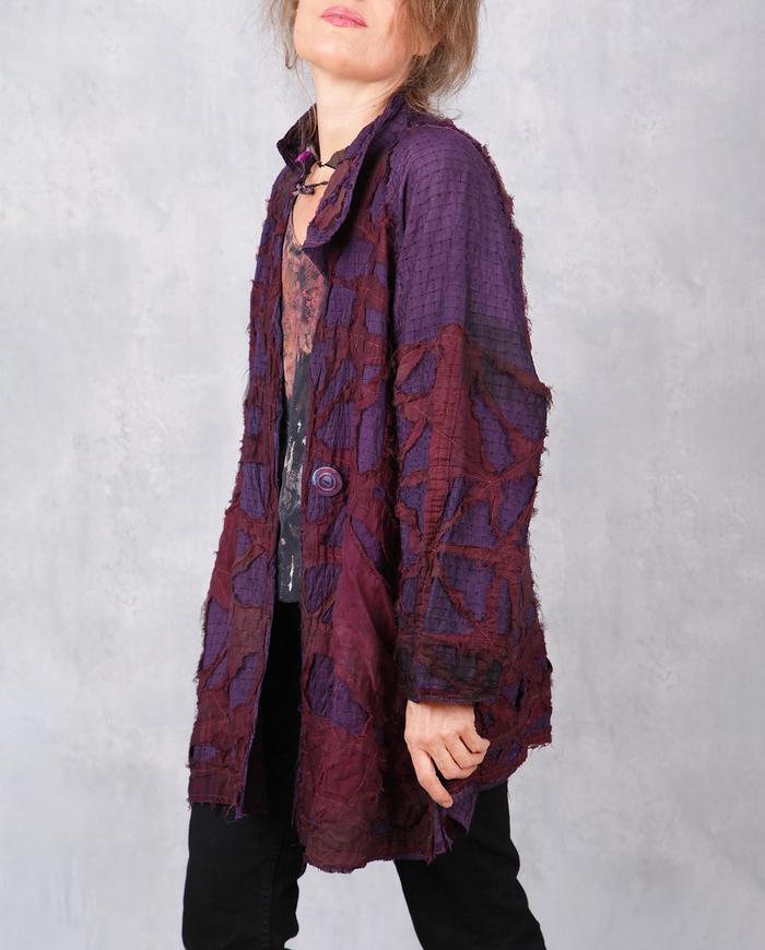 'purple stained glass' roomy silk jacket