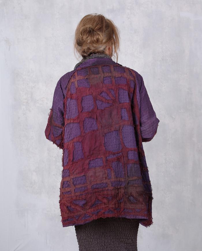 'purple stained glass' roomy silk jacket