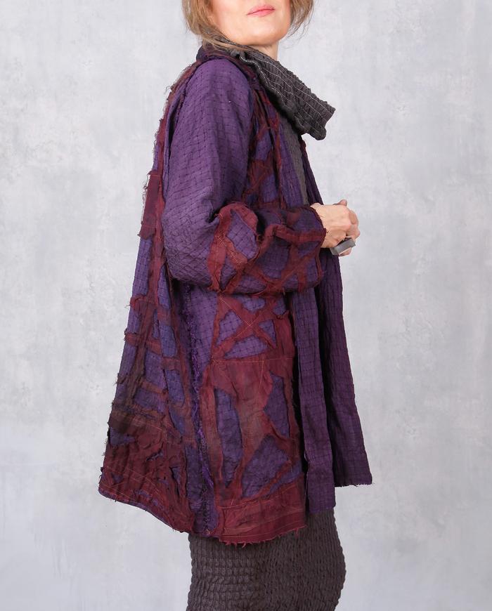 'purple stained glass' roomy silk jacket
