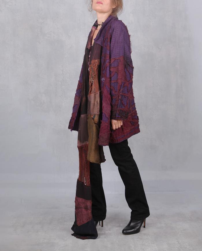 'purple stained glass' roomy silk jacket