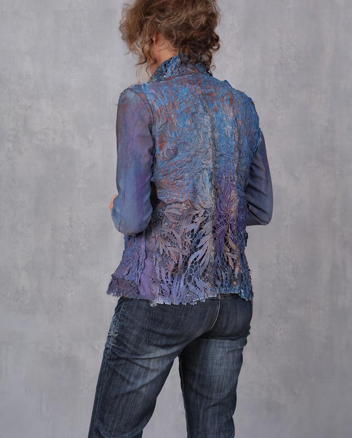 'a blue bouquet' fitted short high texture jacket