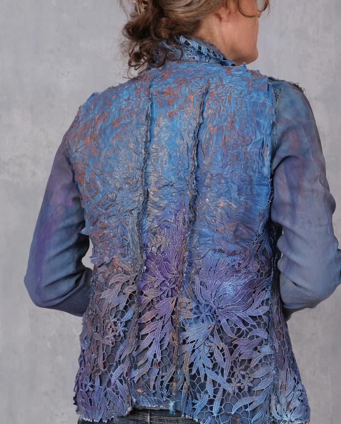 'a blue bouquet' fitted short high texture jacket
