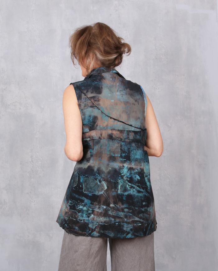 'traveling through' hand-painted vest