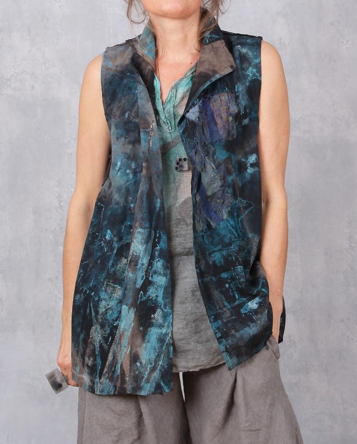 'traveling through' hand-painted vest