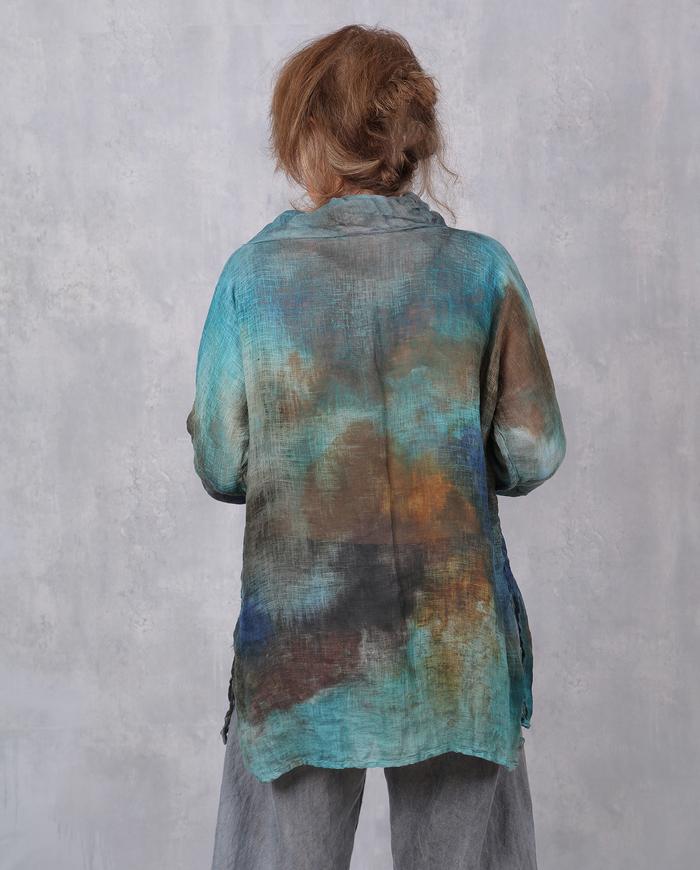 'so much to tell' Belgian linen gauze colorful blouse