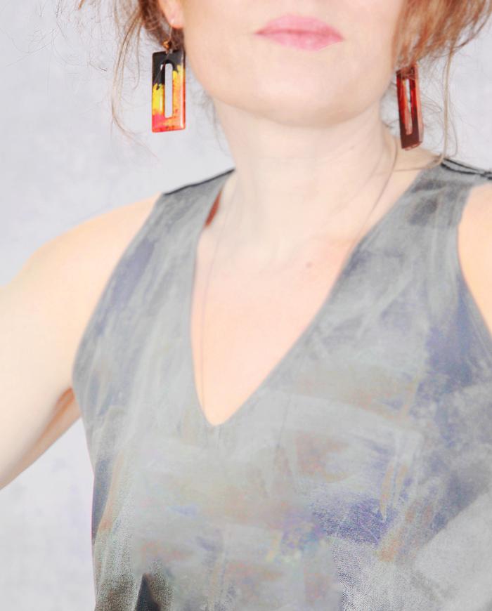 'molten colors' hand-carved dangle earrings